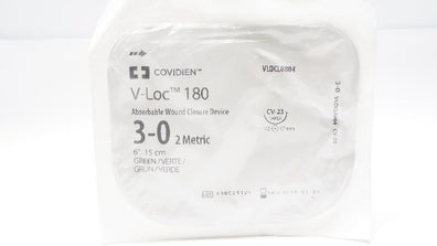Covidien VLOCL0804 3-0 V-Loc 180 Wound Closure Device CV-23 Taper 1/2 17mm 6inch